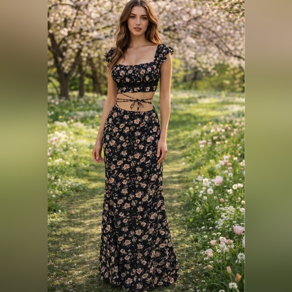 Free People Dresses & Skirts - Free People Bijou Floral 2 Piece Skirt Set